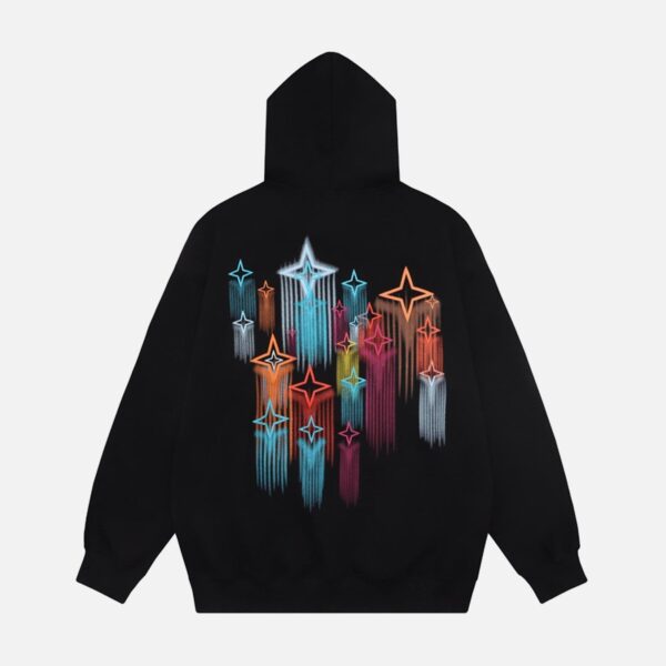 Graffiti Star Print Hooded Sweatshirt