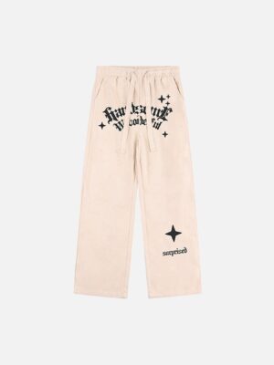 Alphabet Suede Pants