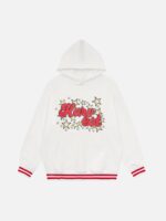 Star Letter Print Hooded Sweatshirt