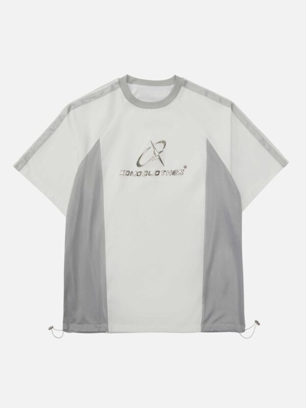 Paneled Print T-shirt -1586