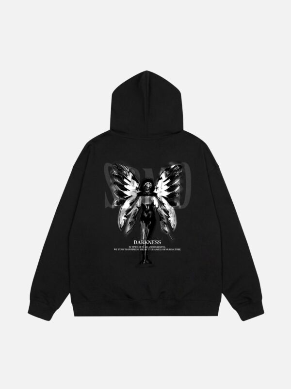 Dark Butterfly Printed Hoodie