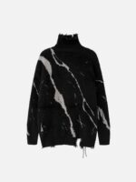 Rip Damage Design Turtleneck Knitwear Sweater - 1525