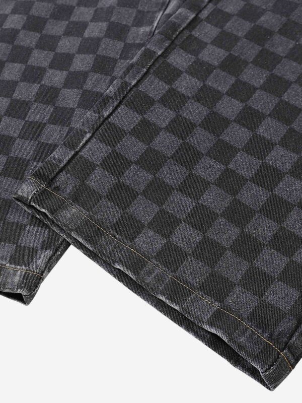 American Washed Elastic Waist Denim Casual Pants