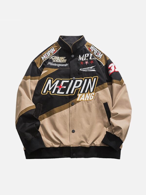 American Street Hip-hop Patchwork Embroidered Jacket -1356