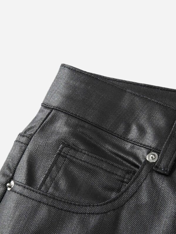 Retro Zipper Pocket Slim Straight Pants