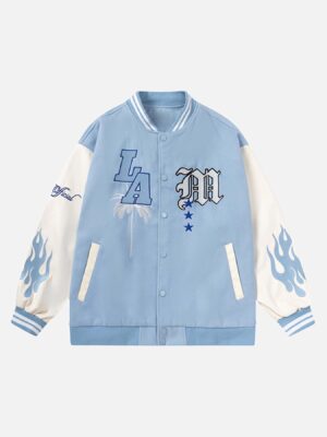 Alphabet Embroidery Flame Baseball Jerseys