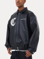 Stallion Letter PU Leather Jacket - 1635