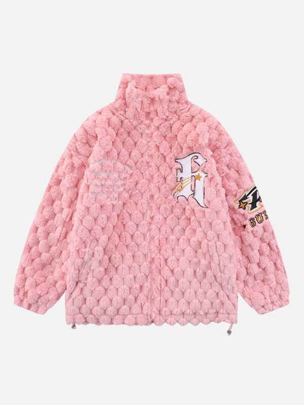 American Letter Embroidery Thicken Couple Models Jacket