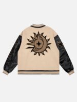 American Creative Flame Elements Letter Embroidery Baseball Jacket -1608