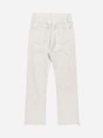 High Street Zipper Patchwork Pocket Denim Pants Straight Leg