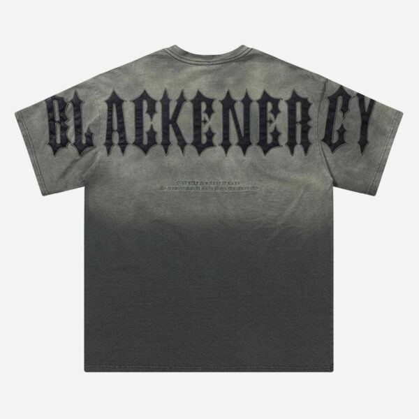 Tie-dye Gradient Letter Embroidery T-shirt - 1542