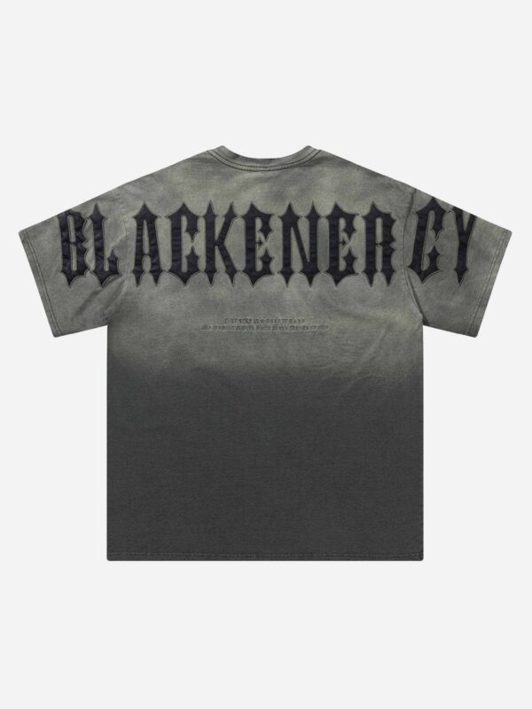 Tie-dye Gradient Letter Embroidery T-shirt - 1542