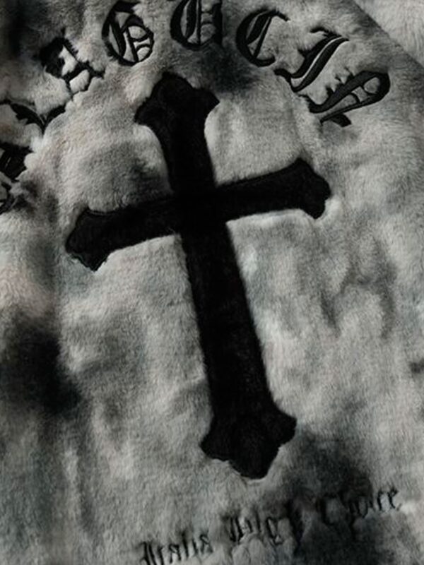 American Vintage Tie-dye Gradient Plush Embroidered Lambswool Jacket - 1558