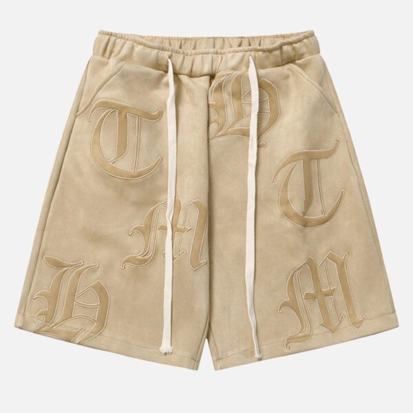 Gothic Monogram Embroidered Shorts