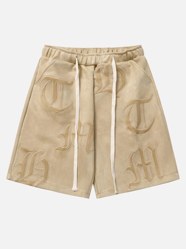 Gothic Monogram Embroidered Shorts