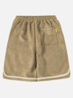 Suede Letter Embroidery Shorts