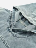 High Street Washed And Worn Denim Hoodie - 1464