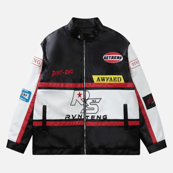 American Vintage Hip-hop Biker Cotton Jacket -1539