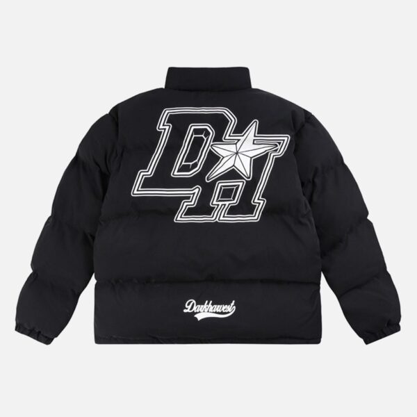 American Retro Letter Print Autumn And Winter Thickening Loose Down Jacket Couple Models -1393