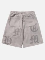 Gothic Monogram Embroidered Shorts