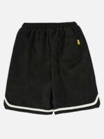 Suede Letter Embroidery Shorts