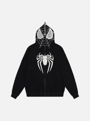 Spider Web Embroidery Eye Viewable Hoodie