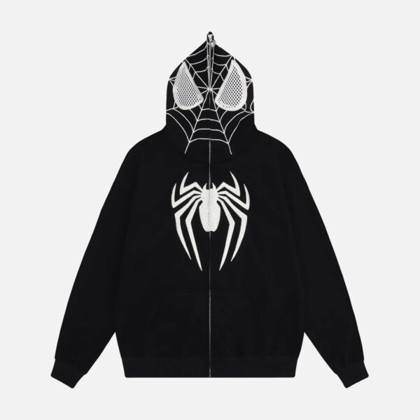 Spider Web Embroidery Eye Viewable Hoodie