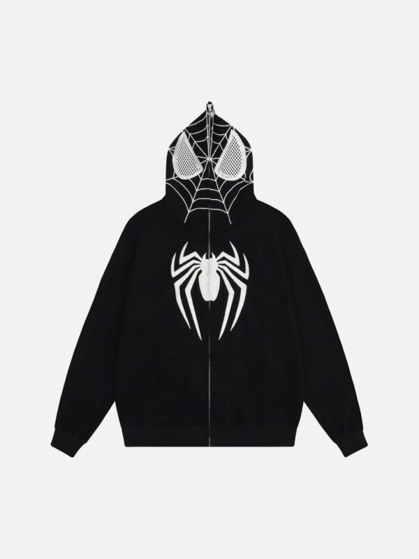 Spider Web Embroidery Eye Viewable Hoodie