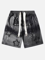 Gradient Letter Embroidery Casual Shorts