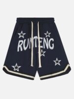Letter Embroidery Loose Shorts