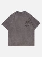 Retro Letter Print Cotton T-shirt