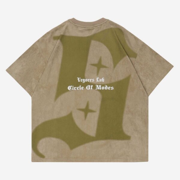 Retro Letter Print Cotton T-shirt