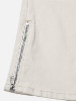 High Street Zipper Patchwork Pocket Denim Pants Straight Leg