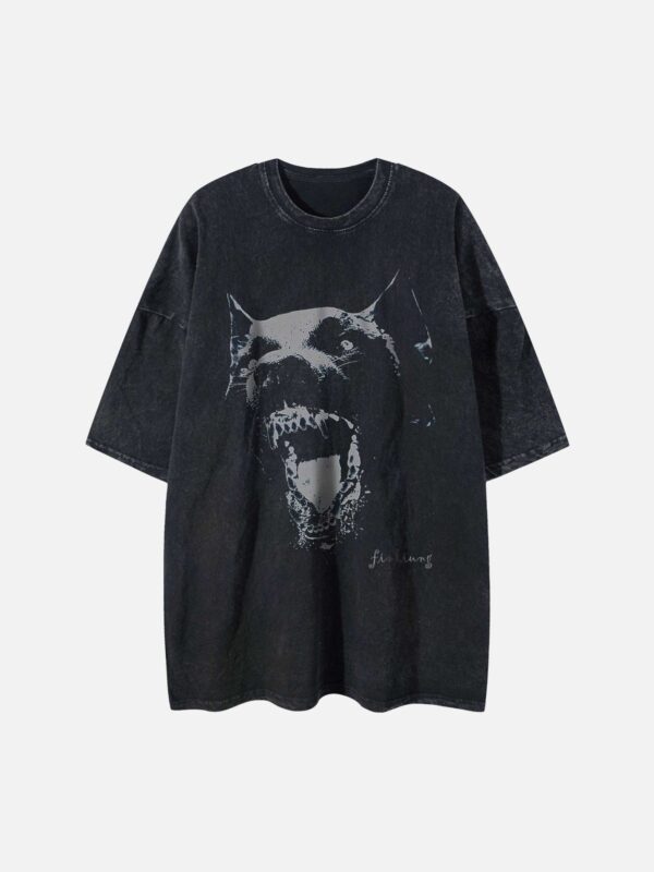 Doberman Print Washed T-shirt