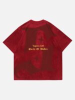 Retro Letter Print Cotton T-shirt