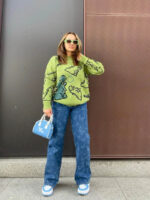 Cartoon Dinosaur Printed Sweater - 1004