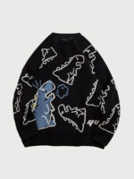 Cartoon Dinosaur Printed Sweater - 1004