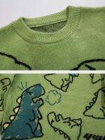 Cartoon Dinosaur Printed Sweater - 1004