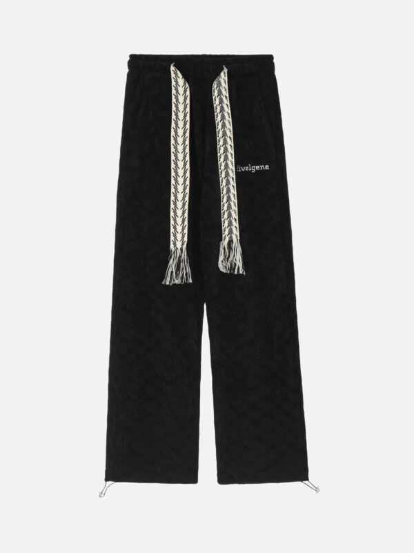 High Waist Straight Cotton Sweatpants -1284