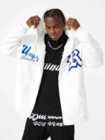 Letter Embroidered Hoodie Jacket -1095