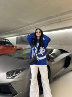 Letter Print Knitted Sweater -1414