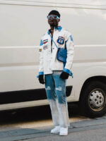 Motorcycle PU Leather Stitching Racing Jacket -1370