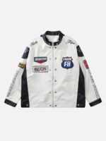 Motorcycle PU Leather Stitching Racing Jacket -1370