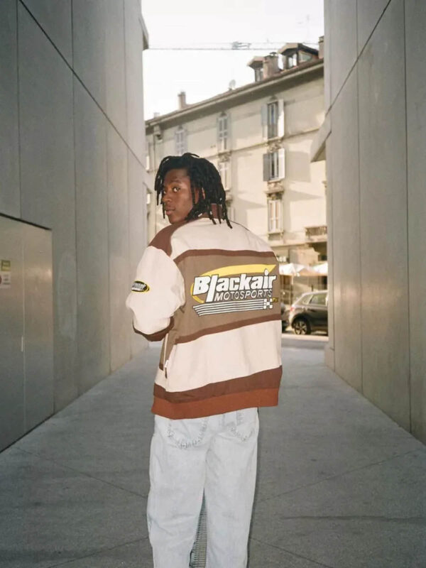 Retro Style Quilted Racing Jacket -1297