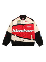 Retro Style Quilted Racing Jacket -1297