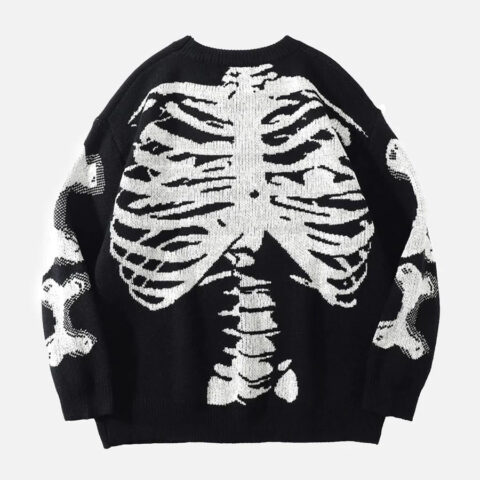 Skeleton Knit Sweater -1185