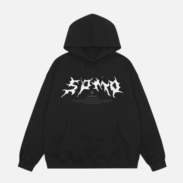 Skull Print Hoodie - 1455