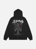 Skull Print Hoodie - 1455