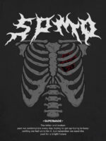 Skull Print Hoodie - 1455