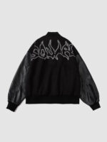 Symbol Embroidery PU Leather Racing Jacket -1133